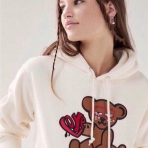 NWT Tilly’s Obey Cream Embroidered Mellow Teddy Hoodie XS